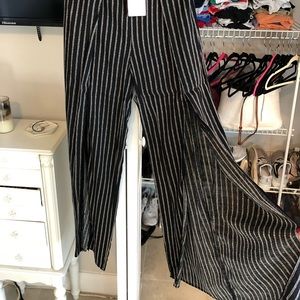 Wide leg striped flowy pants